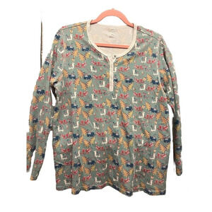 Maisonette X Roller Rabbit Llama Pajamas Size XL Festive Prancing